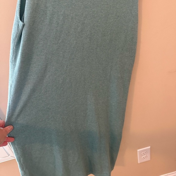 The Burgess Sweater The Paris Mock Neck Dress - Teal - Picture 8 of 9